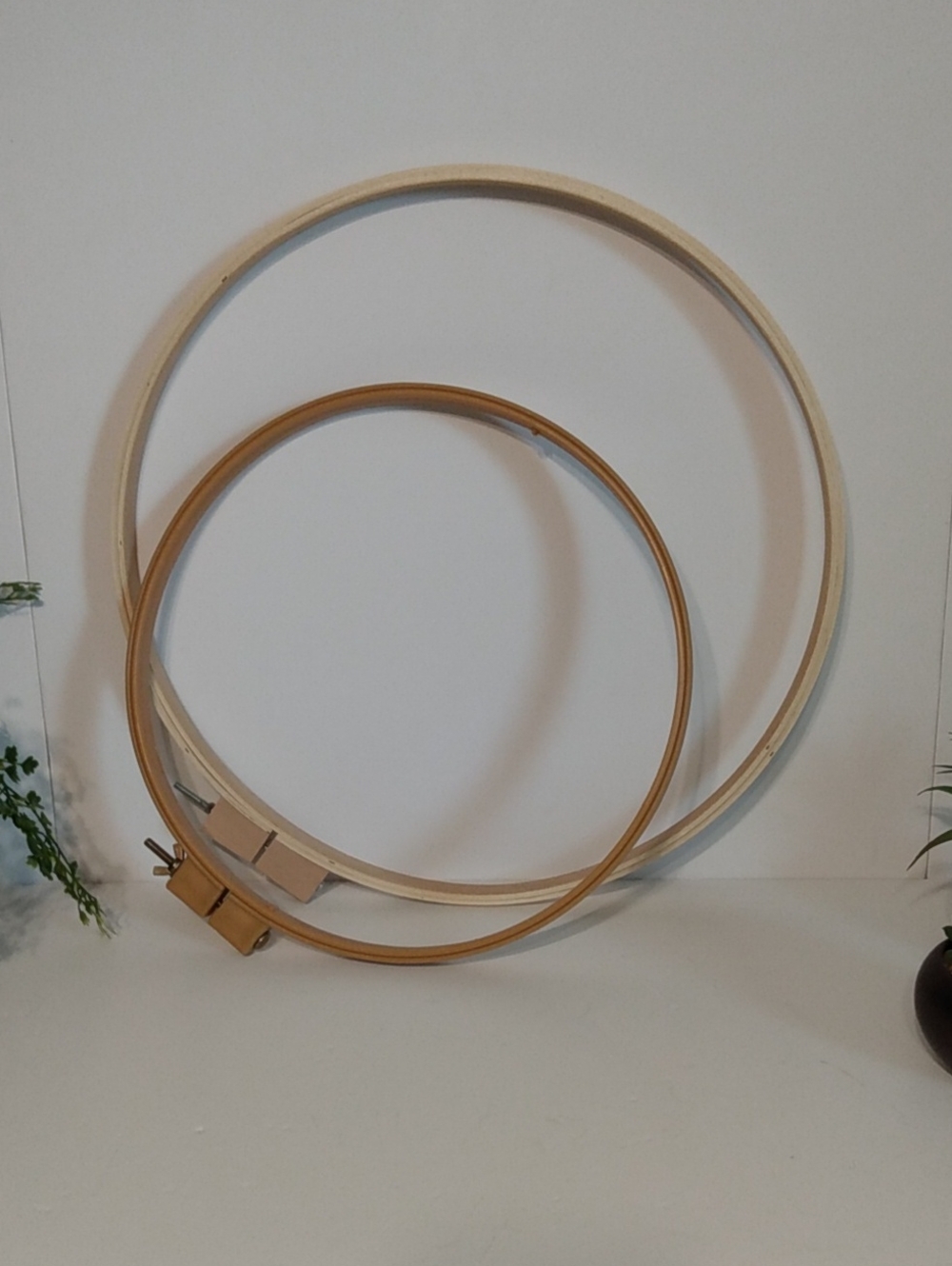 18" Wooden Embroidery Hoop And 14"  Poly Embroidery Hoop